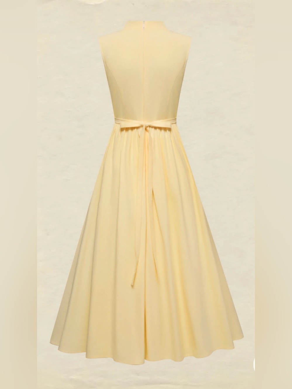 Sleeveless Pale Yellow Button-Front Midi Dress #402 - Picture 8 of 10